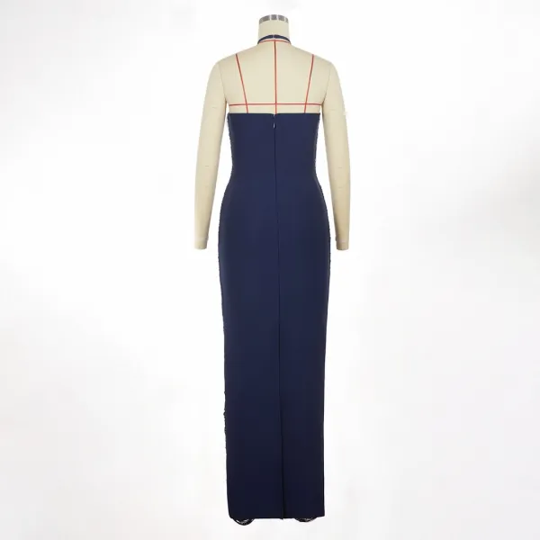 Design Pleated Halter Maxi Dress in Dusty Rose - 29