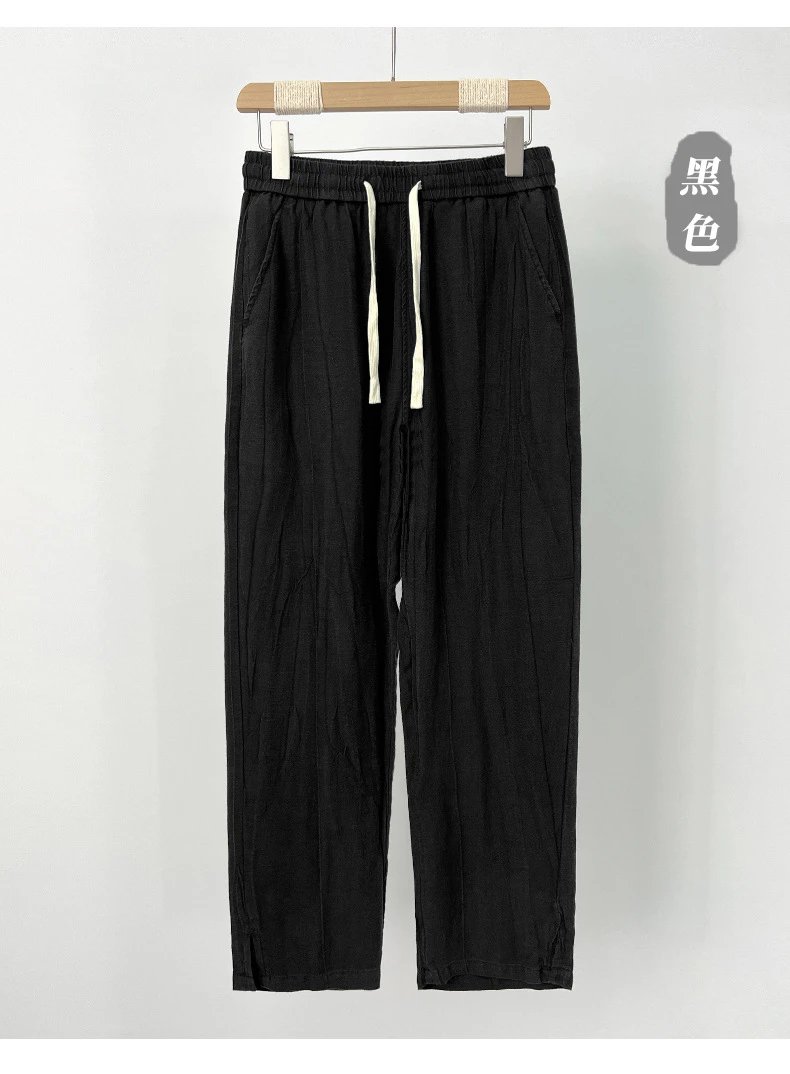 Design Wide-Leg Drawstring Pants Black - 11
