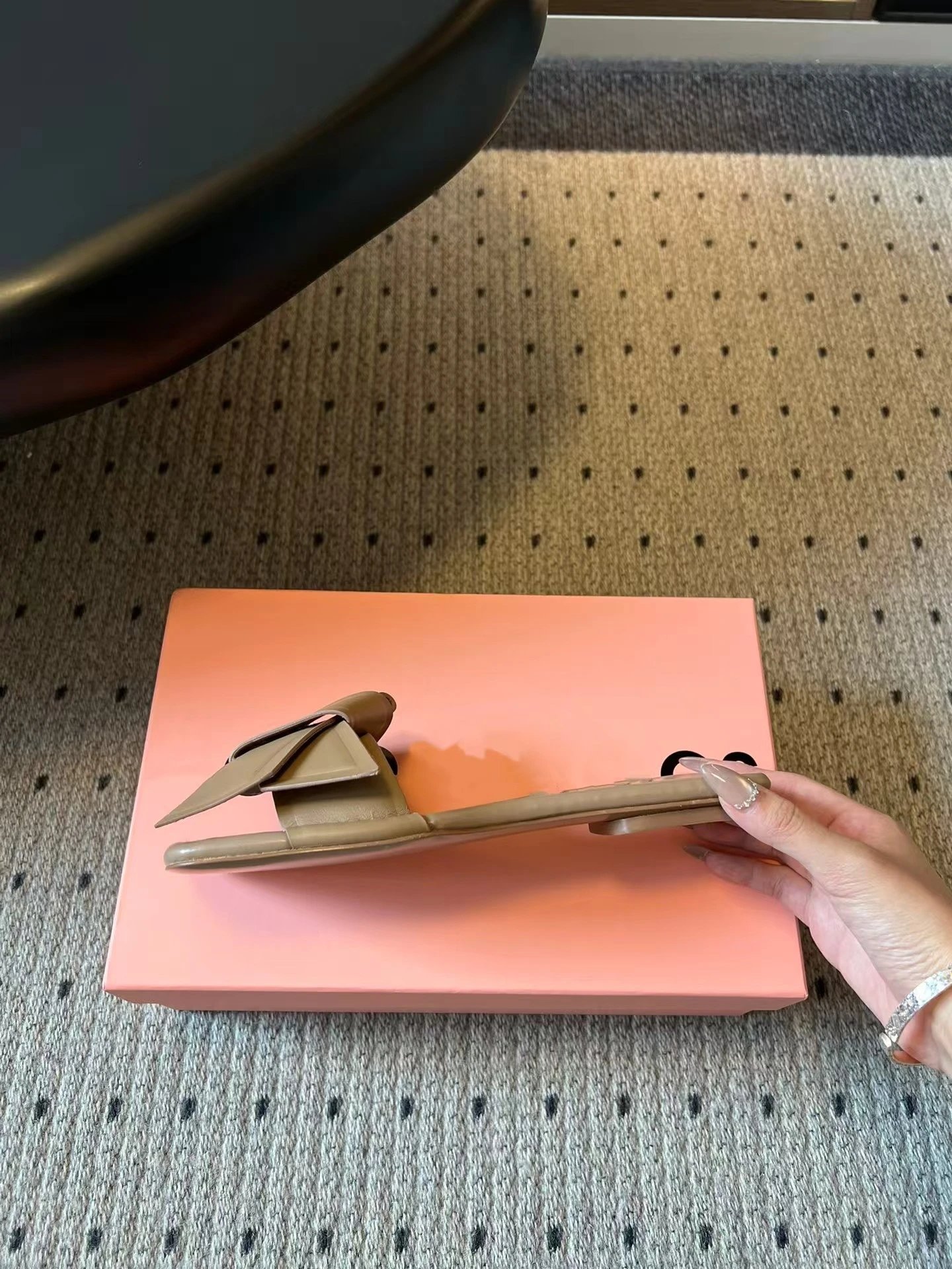 Jacquemus Le Chiquito Bow Slide Sandals Beige Slippers - 20