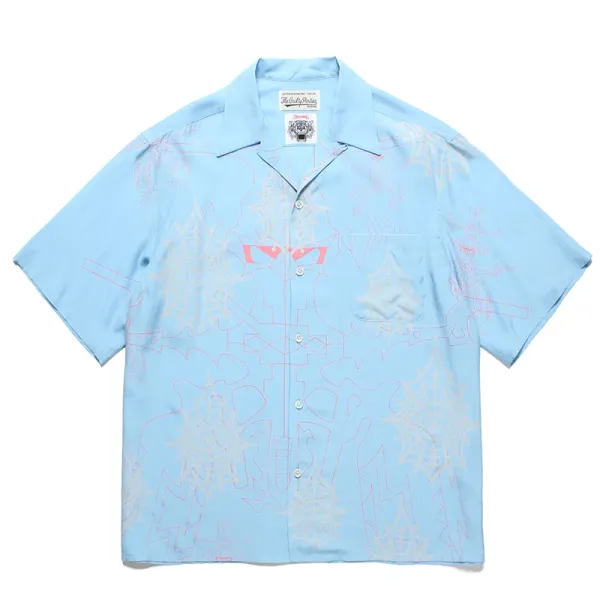 Design Wacko Maria Lucha Libre Fight Club Hawaiian Shirt Blue Shirt - 44