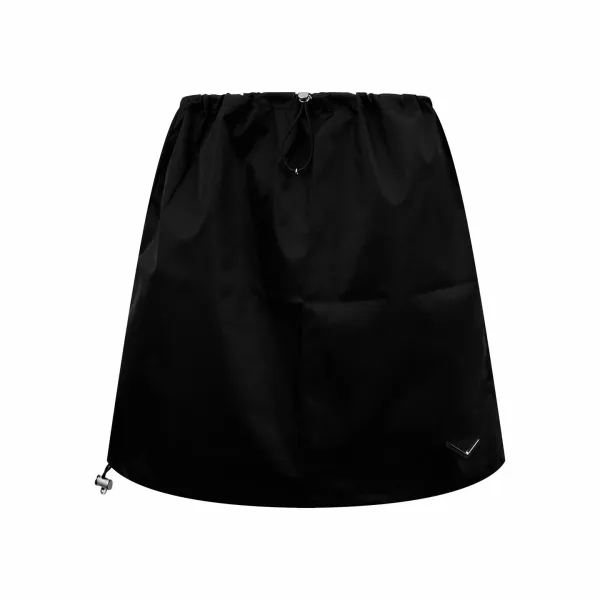 Prada Re-Nylon Drawstring Skirt Black - 1