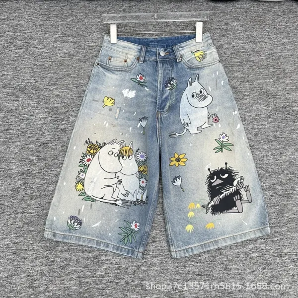 Moomin x Design Denim Shorts Multicolor Jeans - 8