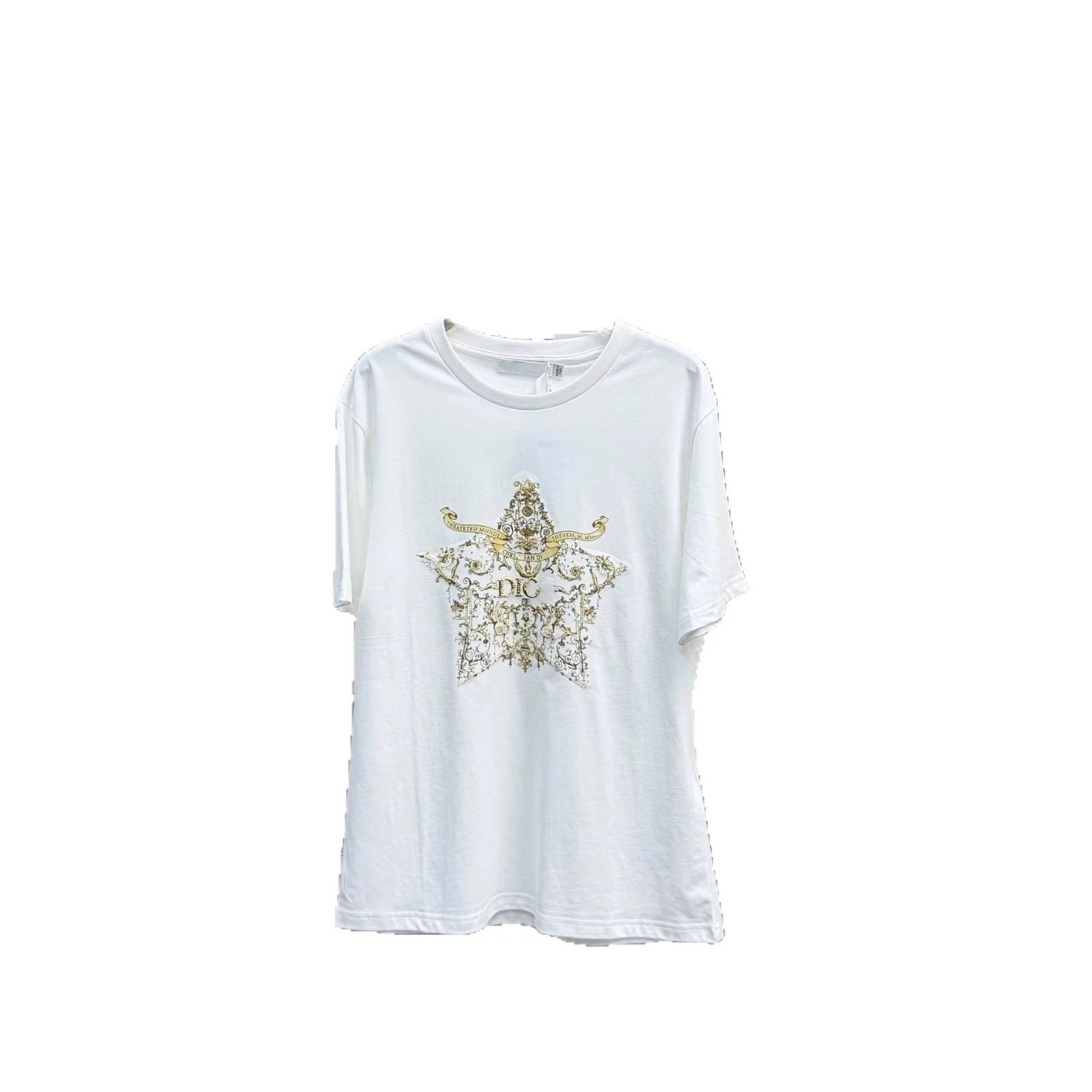 Dior Star Embroidery White Graphic T-Shirt