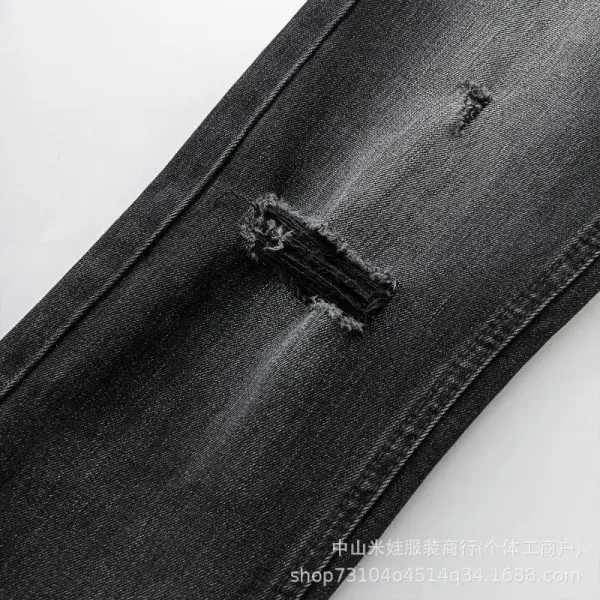 Design Patchwork Distressed Light Wash Jeans - 8