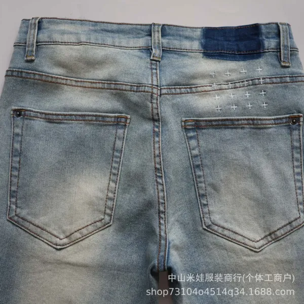 Design Flared White Denim Jeans with Embroidered Graphics - 19