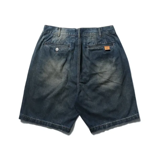 Design Madness Pleated Denim Shorts Blue Shorts - 18