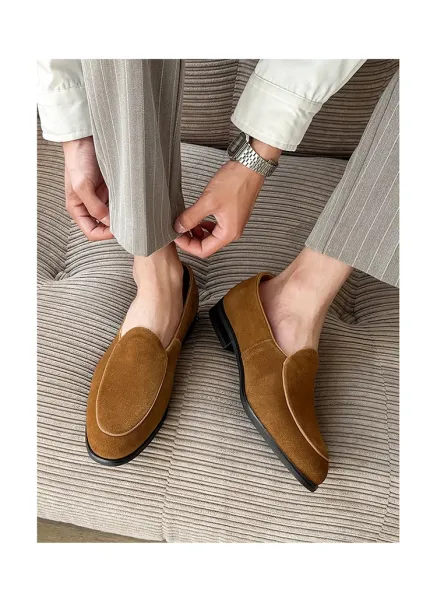 Design Suede Loafer Brown Casual Shoes - 17