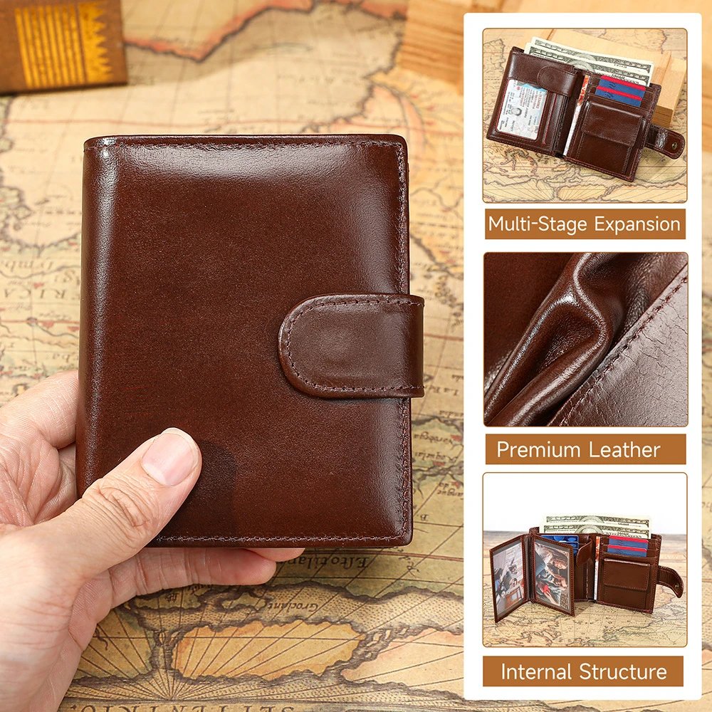 Premium Leather Brown Bifold Wallet Classic