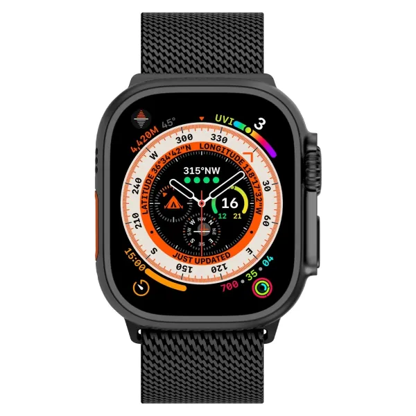 Apple Milanese Loop Watch Band Black and Silver Smartwatch Strap Smartwatches - 19