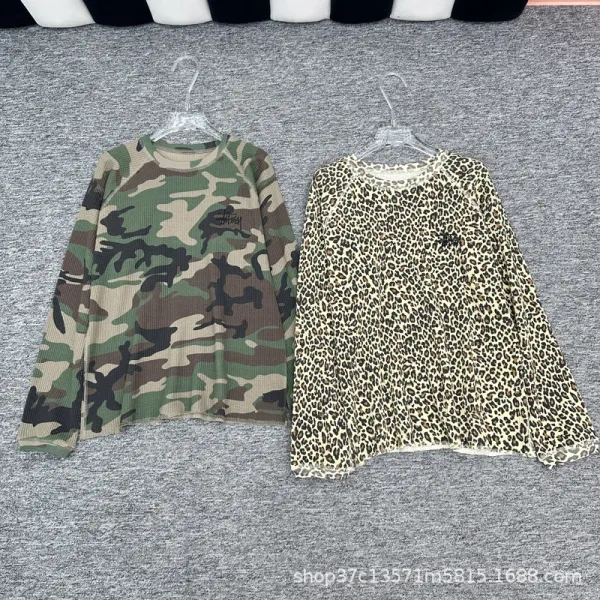Design Leopard Print Sheer Long Sleeve Top Tops - 3