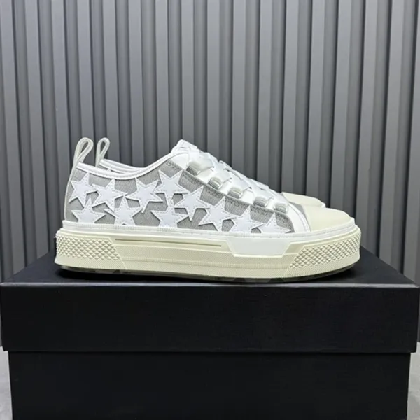 Design Star-Embellished Platform Sneakers White / Black - 5