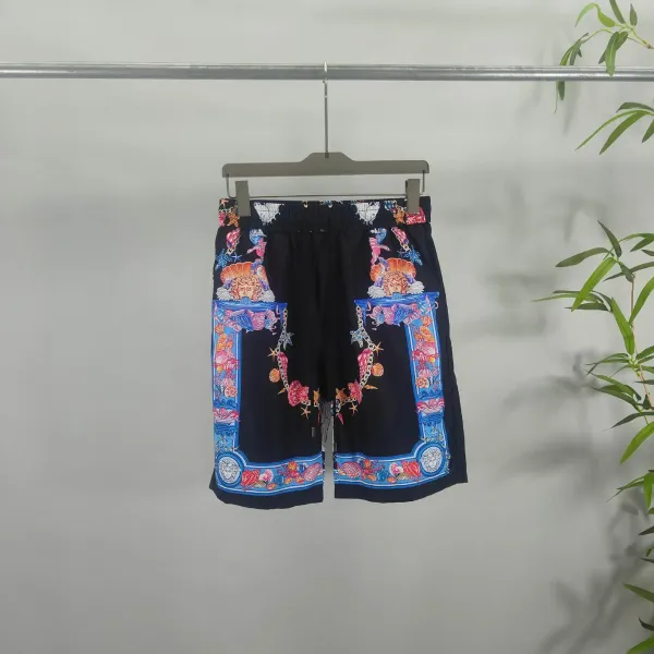 Versace Baroque Print Shirt and Shorts Set Navy Multicolor - 12