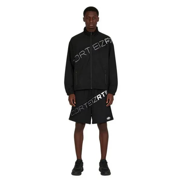 Design Mesh Panel Track Shorts Gray with Yellow and Black Stripe - 4