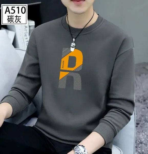 Design Graphic Print Gray Crewneck Sweatshirt Sweater - 13