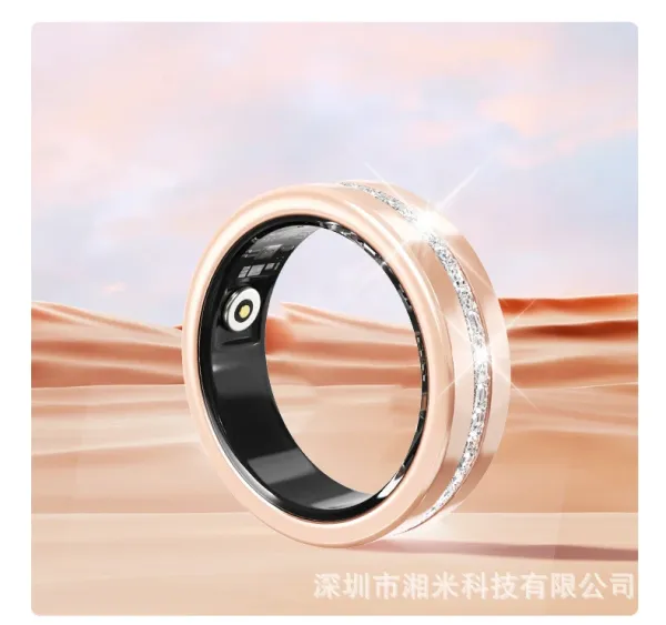 Design Smart Ring with Crystal Accents Rose Gold Smart Ring Jewelry - 21
