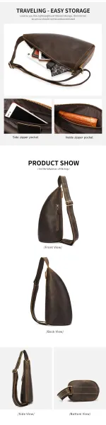 Design Saddle Bag Brown Distressed Leather Crossbody Bag - 6