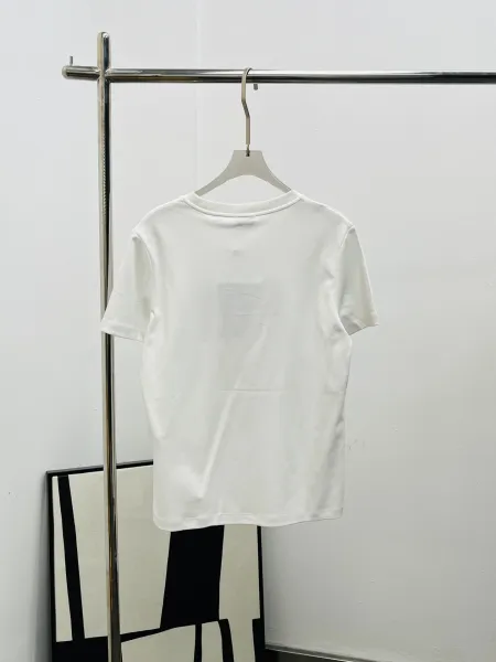 Chanel Floral Heart Embroidered White T-Shirt - 6