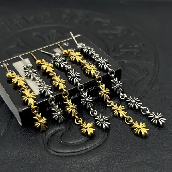 Chrome Hearts Maltese Cross Stud Earrings Gold - 26