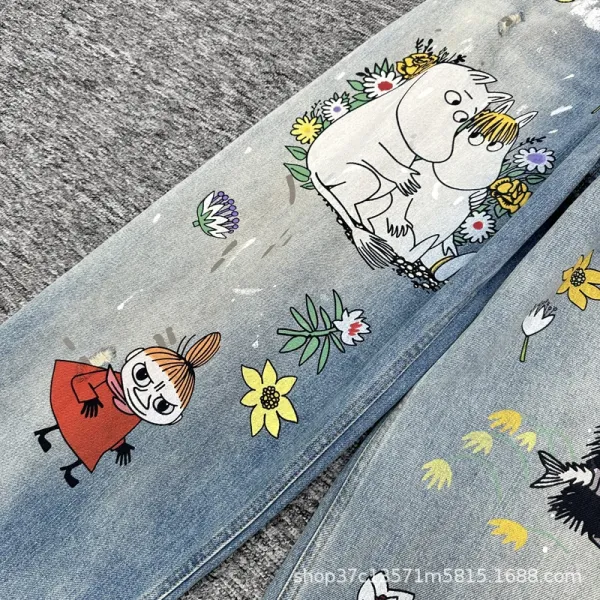 Moomin x Design Denim Shorts Multicolor Jeans - 6
