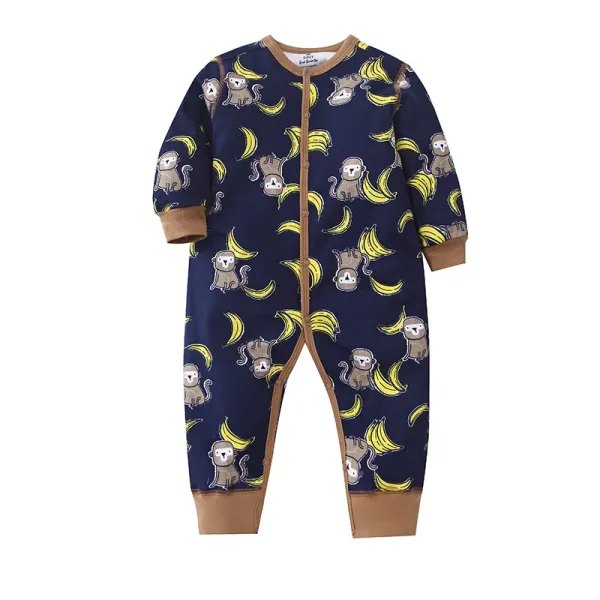 Design Striped Ribbed Footed Romper Brown and White Sleepwear - 16