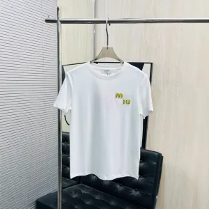 Miu Miu Embellished Logo White T-Shirt