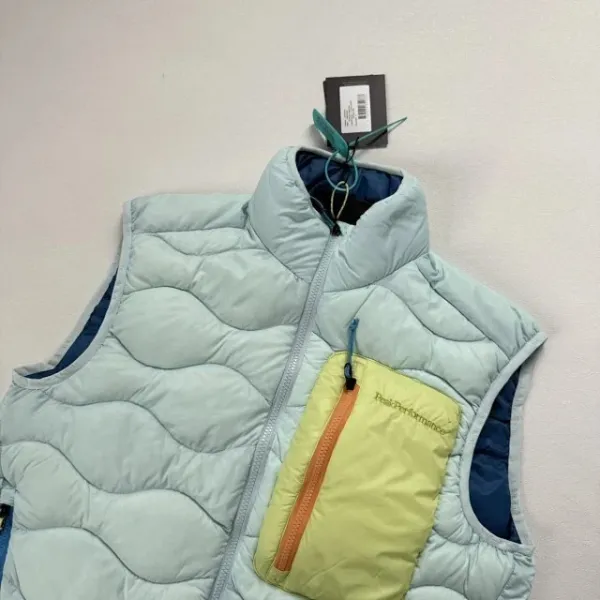 Arc'teryx Helium Down Collection Vest Light Blue with Lime Pocket Outerwear.vest - 14