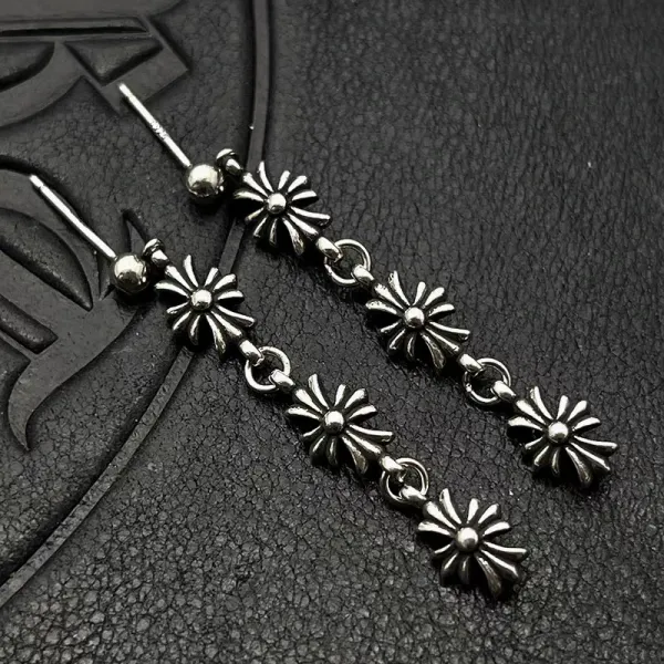 Chrome Hearts Maltese Cross Stud Earrings Gold - 11