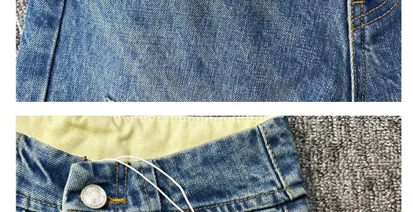 Design High-Waisted Distressed Button-Fly Jeans Blue - 13