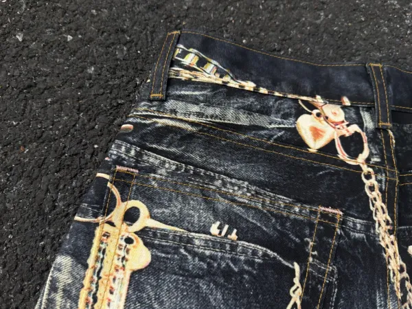 Denim Tears Distressed Print Wide-Leg Jeans Multicolor - 47