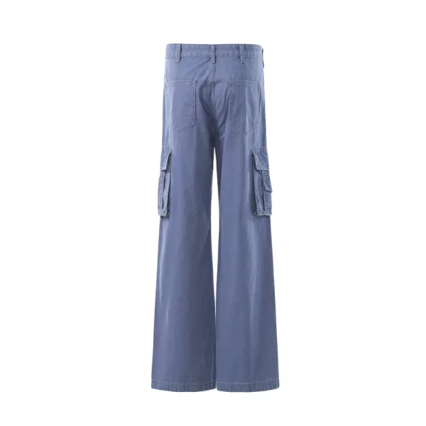 Design Cargo Pants Light Blue Wide-Leg - 17