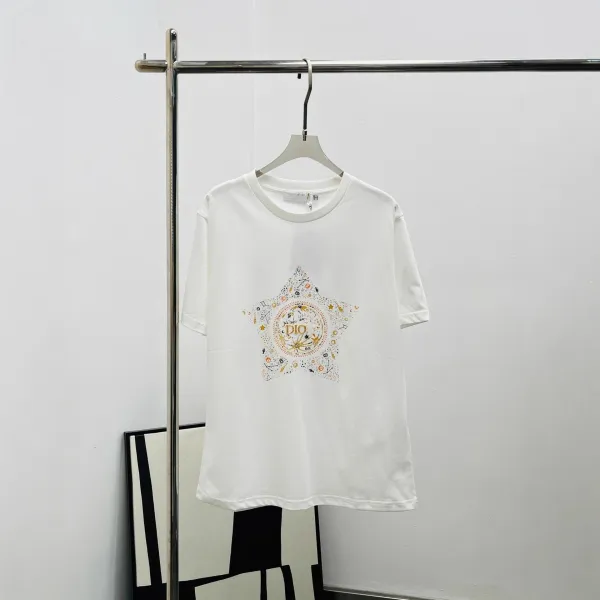 Dior Star Print Graphic T-Shirt White - 1