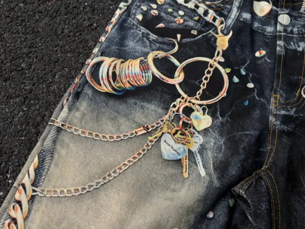Denim Tears Distressed Print Wide-Leg Jeans Multicolor - 49