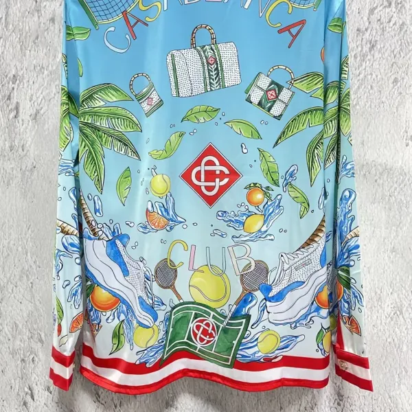 Casablanca Tropical Print Silk Shirt Blue - 8