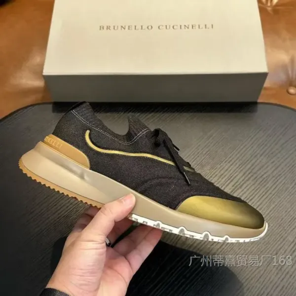 Design Brunello Cucinelli Chunky Sneaker Black Gold Sneakers Chunky Sneakers - 1