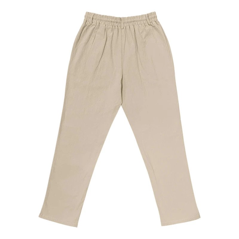 Design Wide-Leg Linen-Blend Trousers Black Pants - 34