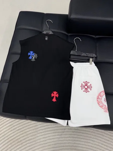 Chrome Hearts Cross Embroidered Sleeveless T-Shirt White Vest Top - 2