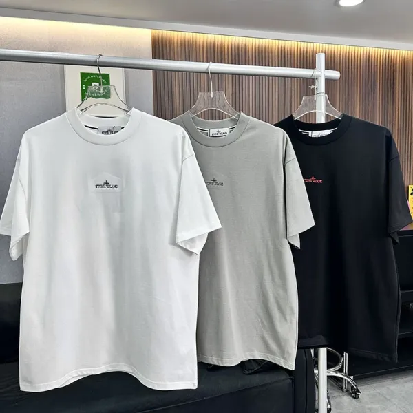 Stone Island Logo Patch T-Shirt White, Gray, Black - 3
