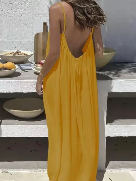 Design Backless Tie-Waist Mint Green Maxi Dress - 22
