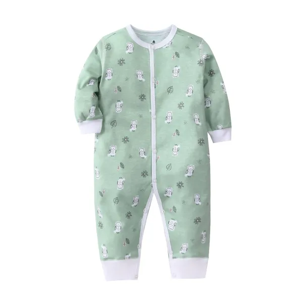 Design Striped Ribbed Footed Romper Brown and White Sleepwear - 5