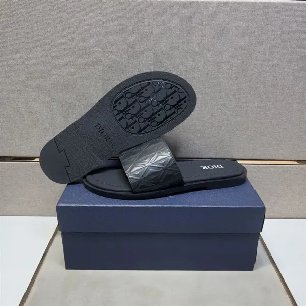 Dior Oblique Logo Slide Sandals Black Slippers - 23
