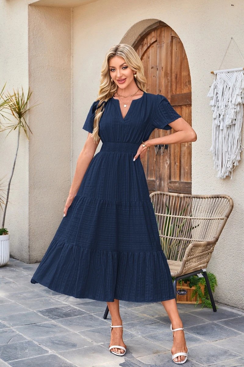 Design Tiered Ruffle Midi Dress Pink - 22