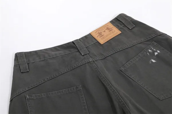 Design Distressed Cargo Shorts Black - 21