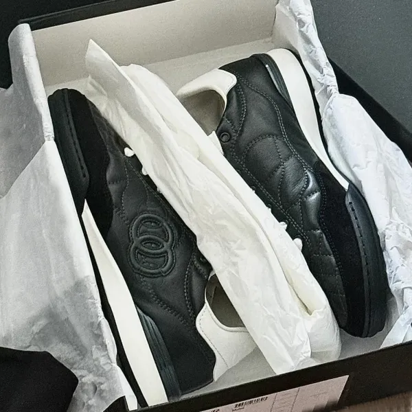 Chanel Tennis Classic Quilted Black and White Sneakers - 6