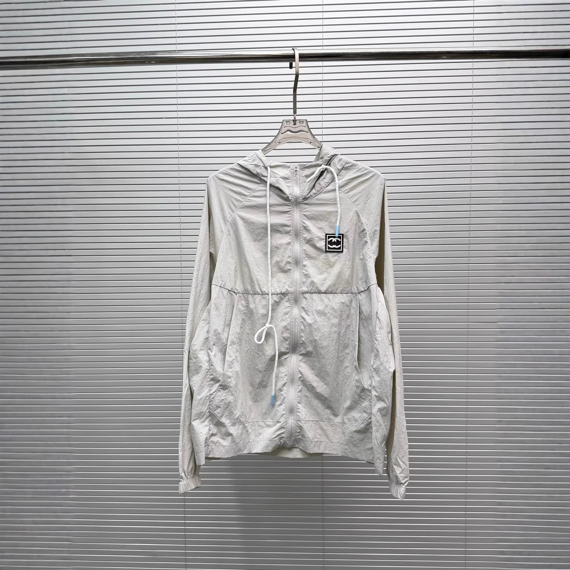 Chanel Logo Patch White Windbreaker Jacket and Shorts Set - 6