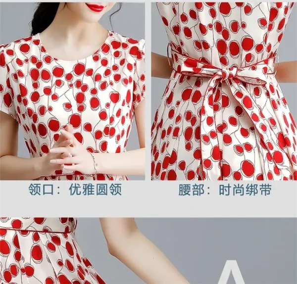 Design Red Polka Dot A-Line Dress - 7