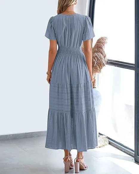 Design Tiered Ruffle Midi Dress Pink - 36
