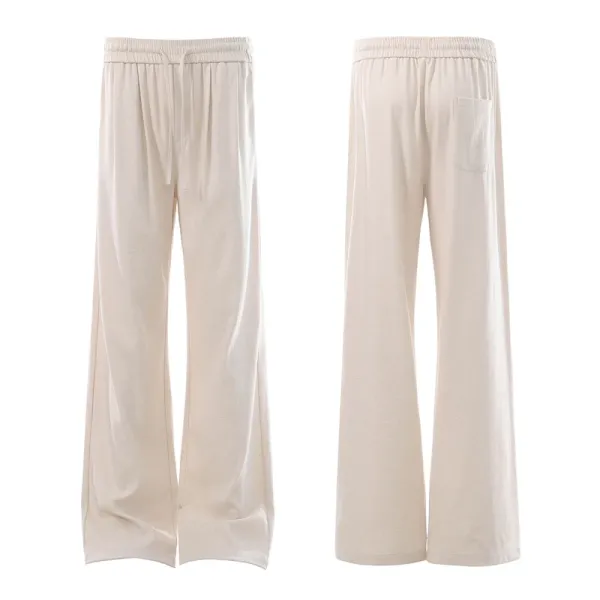 Design Cropped T-Shirt and Wide-Leg Jogger Pants Set in Dusty Rose and Beige Casual Set - 4