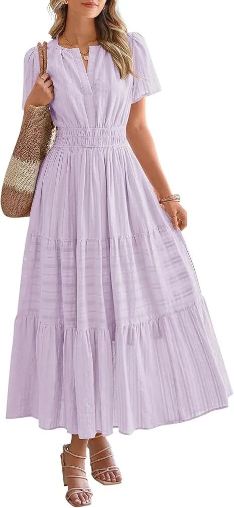 Design Tiered Ruffle Midi Dress Pink - 37