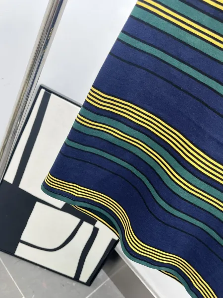 Design Striped Pocket T-Shirt Navy Green Yellow - 14