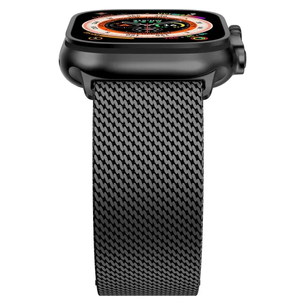 Apple Milanese Loop Watch Band Black and Silver Smartwatch Strap Smartwatches - 25